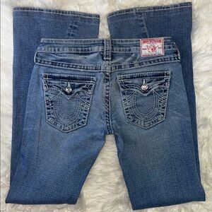True Religion ‘Disco Joey Big T’ Crystal Button Flare Jeans ~ Size 28